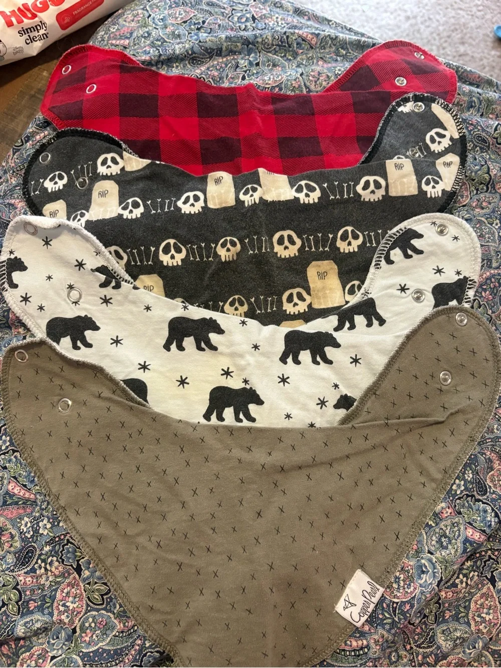 Assorted Baby Bandana Bibs copper pearl